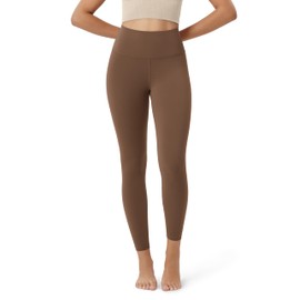 ODODOS ODLIFT 7/8 Compression Leggings with Inner Pocket for Women, 25" High Waist Workout Yoga Pants, Brunette, Large