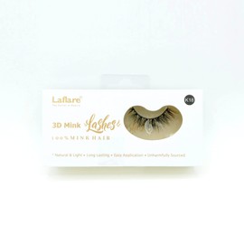 Laflare 3D 100% REAL MINK Eyelashes, Luxurious Hand-made, Light, Natural, Long Lasting, Easy to Apply False Lashes (K18)