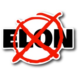 Anti Elon NO Elon 4.5 inch by 3.38-Inch Die Cut Magnet Stop Crazy Magnets for Refrigerator, Car, Truck, Van | AWMagnet100