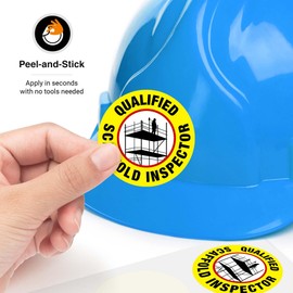 Qualified Scaffold Inspector Hard Hat Sticker, (6 Pack) 2x2 Inches, Contruction Hard Hat Decal, Made in USA by Sigo Signs