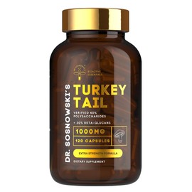 Dr Sosnowski's BioActive Turkey Tail Mushroom Capsules | Potent 1000mg High Strength Turkey Tail Extract (120 Capsules)