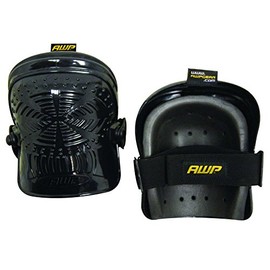 AWP 1L-326 Non-Marring Rubber-Cap Knee Pads, Black