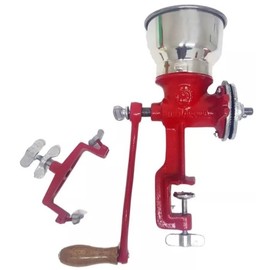 Made in Mexico Mexican Cast Aluminum Hand Crank Manual Corn Grinder For Wheat Grains coffee Nut Mill Tall Metal Hopper Red