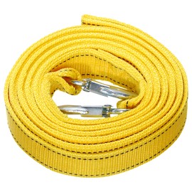 Carkio Heavy Duty Tow Rope with Safety Hook 1.7" x 16.4ft 5 Ton Polyester Tow Rope Pull Rope Yellow
