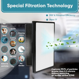 Pro Particle Filter Compatible with Blueair Pro M, Pro L and Pro XL Air Purifiers for Dust and Unpleasant Odors