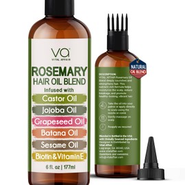 VITAL AFFAIR Mezcla De Aceite Puro De Romero Para El Crecimiento Del Cabello Con Aceite De Ricino, Batana Y Jojoba, Enriquecida Con Biotina Y...      