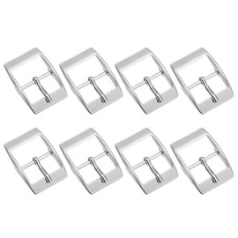 sourcing map Metal Roller Buckle, 8Pcs 1.1 Inch Single Prong Belt Buckle Square Center Bar Buckles for Leather Craft Accessories Belt, Silver