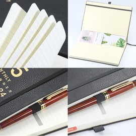 Diary 2025 - A4 Diary 2025 Week to View from January 2025 to December 2025 with Soft Leather Cover, Grey, Elasticated Closure, Back Pocket, Pen Loop, 21.7 x 28.3 x 1.5 cm