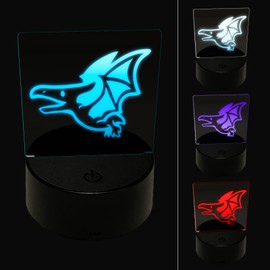 Sniggle Sloth Cute Dinosaur Pterodactyl Pteranodon Flying 3D Illusion LED Night Light Sign Nightstand Desk Lamp