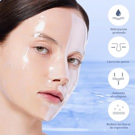10 Piezas Mascarilla Bio-Colágeno, Mascarillas de colágeno que mejoran la elasticidad de la piel, Mascarillas facials reafirmante, hidratante, nutritiva y que minimiza los poros