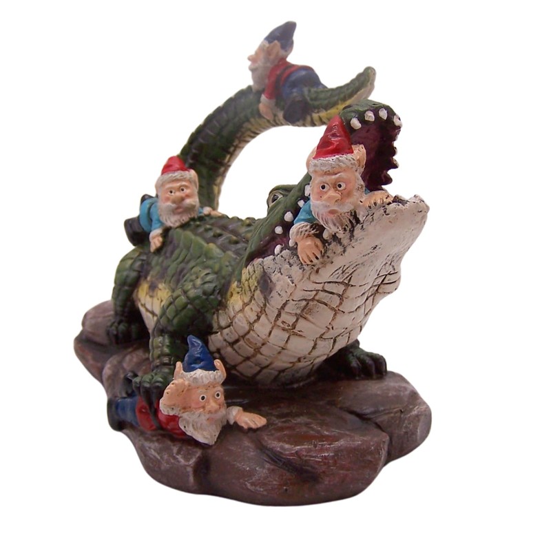 Wowser Gator Gnome: Whimsical Garden Figurine - Unique Home &