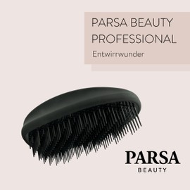 PARSA Beauty Professional Detangling Miracle Without Handle (Black) - Detangling Brush for Any Hair - No Pull Hair Brush - Anti-Static Hair Brush with 4 Stage Bristle Arrangement - Detangler