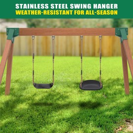 BeneLabel 2 Packs Heavy Duty Swing Hangers Stainless Steel Swing Bolts Hook for Swingset Hardware Bolts for Wood Beams for Swingset, Hanging Chair, Hammock Chair, Porch Swing 1500 LBS Capacity