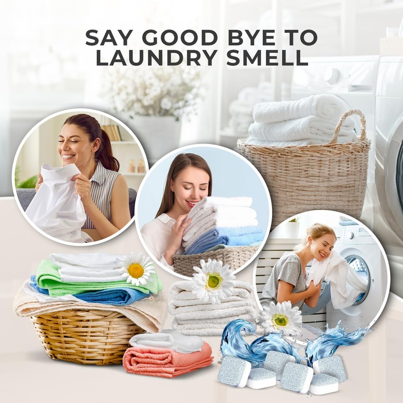 MeltingTabs Washing Machine Cleaner, 6-Pack, Unscented – Fresh Laundry and
