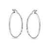 LeCalla 925 Sterling Silver Texture Hoop Earrings for Women |