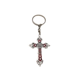 IZROLO 1 cross keychain pendant keychain blessing Holy Cross keychain for men, boys, women, girls, car keychains (Red)
