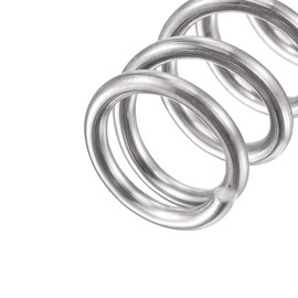 sourcing map Compression Spring 304 Stainless Steel 9 mm Outer Diameter 1.2 mm Cable Thickness 9 mm Compression Length 20 mm Free Length 61.8N Load Capacity Silver Tone Pack of 5