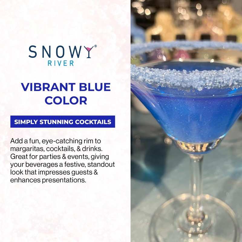 Snowy River Blue Cocktail Salt - Naturally Colored Margarita Salt,
