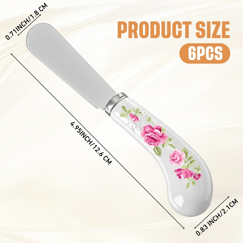 Yiyiring 6 Pack Cheese Spreaders bulk 4.95" Stainless Steel Butter