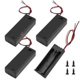 SDTC Tech 1 x 1.5V AA Battery Holder with Wires, 1.5 Volt Battery Case Box with ON/Off Switch, 1.5V Battery Holder with Leads and Switch, 4 Packs