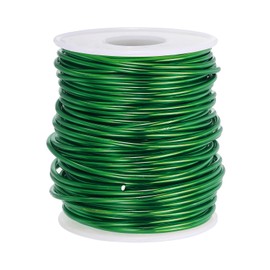 PATIKIL 100 Feet Aluminum Craft Wire, 2.0mm/12 Gauge Anodized Bendable Sculpting Aluminum Wire for Crafts Floral Wreath Jewelry Making, Green