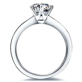 Engagement Rings 18K White Gold Plated 1CT Prongs NSCD Simulated Diamond Ring for Women Jewelry