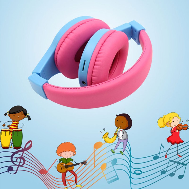 Bluetooth Kids Headphone Stereo Noise Reduction RGB Light Foldable Children