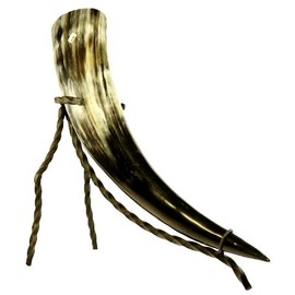 Naturprodukte-MV Drinking Horn Approx. 0.3 L with Drinking Horn Stand Methorn with Horn Stand