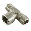 Fittingstore - T-piece with external internal male thread, nickel-plated brass,