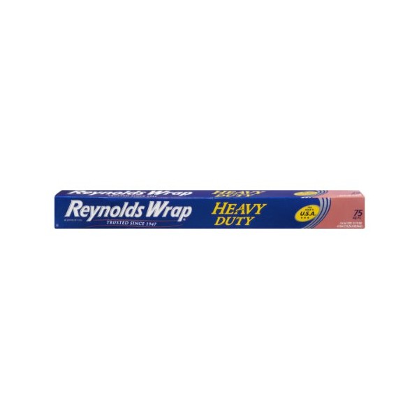 Reynolds Wrap Heavy Duty Aluminum Foil Roll, 18" x 75 ft, Silver, 20/Carton