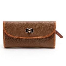 QVC Dooney & Bourke Pebble Leather Continental Turnlock Wallet - Color: Bark