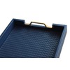 HofferRuffer Faux Leather Rectangle Serving Tray Decor Platter with Gold