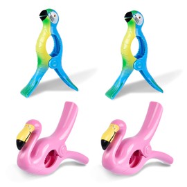 Beach Towel Clips, Sopito 4pcs Beach Towel Pegs Sunbed Towel Clips Large Laundry Clothes Pegs Plastic Windproof Portable Quilt Blanket Holders for Sun Loungers Patio Pool