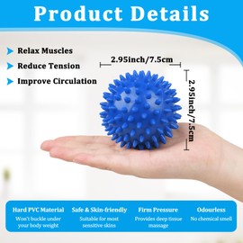 Massage Ball Set, Lacrosse & Spike Ball Physical Therapy Foot Massage Balls for Plantar Fasciitis Recovery, Tight Muscles Relax, Massage Ball for Feet, Back, Neck, Shoulder, Muscle Tension