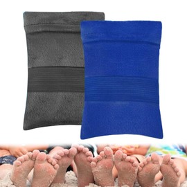 Mezrkuwr 2 Pieces Sand Remover for Beach, Sand Removal Bag, Powder Bag, Sand Remover Brush, Beach Holiday, Camping Essentials (Talcum Free)