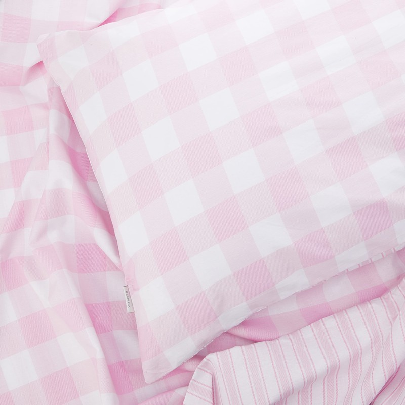 Bianca Check and Stripe Cotton Reversible Single Duvet Cover Set