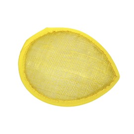 Humboldt Haberdashery Sinamay Teardrop Fascinator Hat Base 5 1/2" x 4 (Yellow)