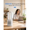 Desk Fan Bladeless, 120° Oscillating Fan Rechargeable, Quiet Fan with