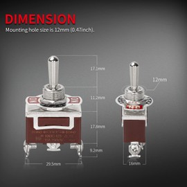 DaierTek Waterproof Momentary Toggle Switch (ON)-Off-(ON) 12V DC 20A Heavy Duty Marine SPDT Switch Rocker 3 Way 250V AC 15A with Weatherproof Boot Cap Cover for Auto Car Boat -4pcs