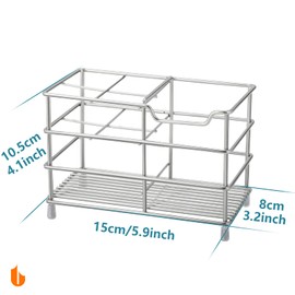 Urbanstrive 304 Stainless Steel Bathroom Toothbrush Holder Toothpaste Holder Stand Bathroom Accessories Organizer (Silver, Large)