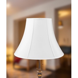 10x20x15 White Bell Shantung Lampshade with Brass Spider fitter - Perfect for table and Floor lamps - Extra Large, White