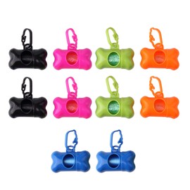 Arroyner 10 Pack Bone Shaped Poop Bag Dispenser Pet Waste Disposal Bag Dispenser ( Random Color )