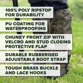 BushWear ThornGuard Pro Gaiters – Waterproof, Thorn-Resistant Leg & Boot Protection for Hunting, Shooting, Hiking & Outdoor Work – Durable Adjustable Field Gaiters
