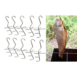 lilawelt24 10 x Smoking Hooks – Hooks for Fishing, Fish Smoking Hooks, Meat Hooks, Smokers for Smokers, Barbecues, Meat Hooks, Butchers Hooks