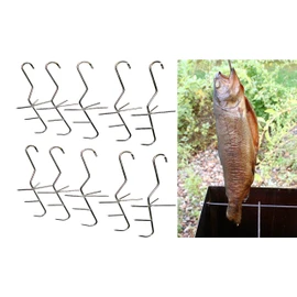 lilawelt24 10 x Smoking Hooks – Hooks for Fishing, Fish Smoking Hooks, Meat Hooks, Smokers for Smokers, Barbecues, Meat Hooks, Butchers Hooks