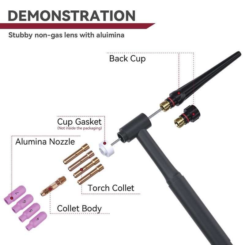 ARCCAPTAIN 11Pcs TIG Welding Torch Consumables Kit Collets Alumina Ceramic