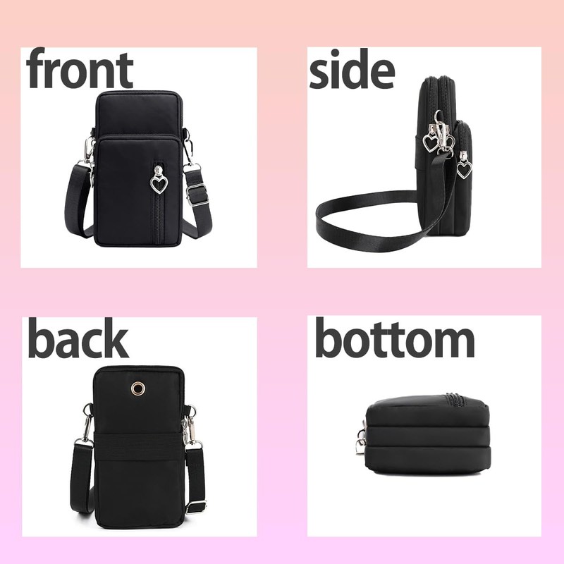 HINH 4-way Smartphone Pouch with Heart Charm Shoulder Bag Women's