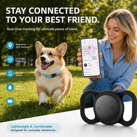 Cat Tracker Collar, Dog Tracker No Subscription Required, Pet Tracker for Cats, Supports iOS Real-time Location Tracking Waterproof, GPS Cat Dog Tracking Device, Smart Mini Device for Outdoor Walks