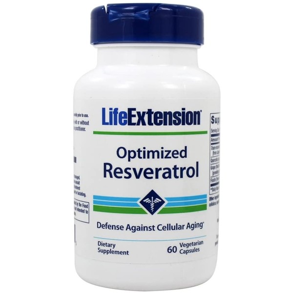 Life Extension Optimized Resveratrol - Promote Longevity with 250 mg of Resveratrol - Complementary Plant Compounds - Gluten-Free - Non-GMO - 60 Vegetarian Capsules