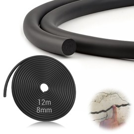 TXXATX Joint Filling Profile Diameter 8 mm Joint Sealing Cord 12 m Sealing Cord for Joints EPDM Joint Cord Black Seal Foam Round Cord Joint Tape Foam Rubber Seal for Walls, Windows, Doors and Ceilings